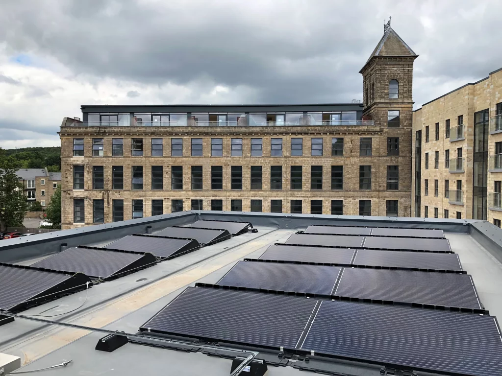 Commercial Solar Panel Installation On A Mill Roof In Horsforth Leeds