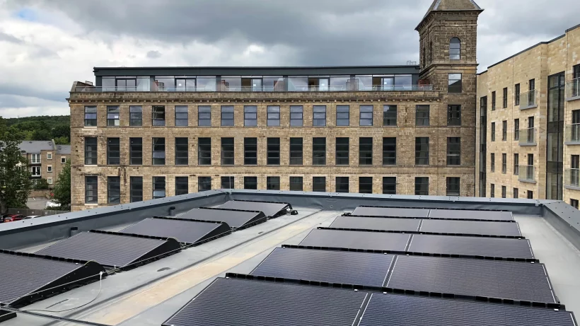Commercial Solar Panel Installation On A Mill Roof In Horsforth Leeds
