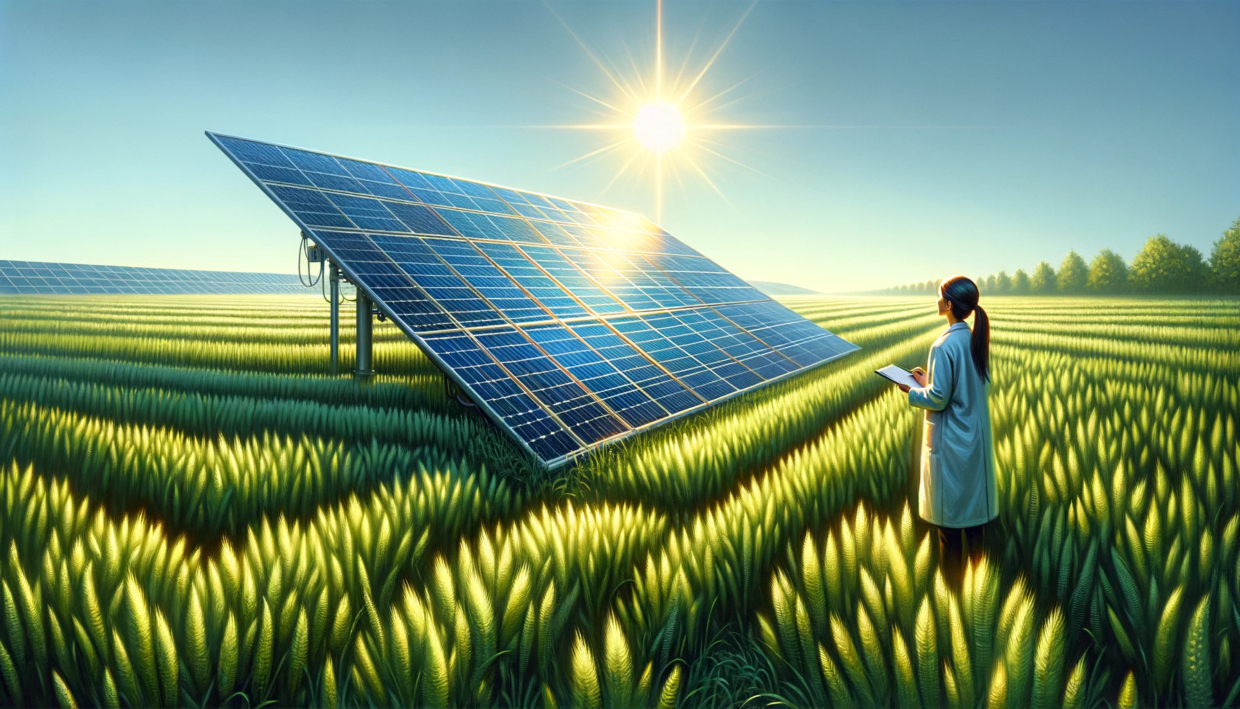 A scientist stands in a field trying to understand: What Are Solar Panels And How Do They Work